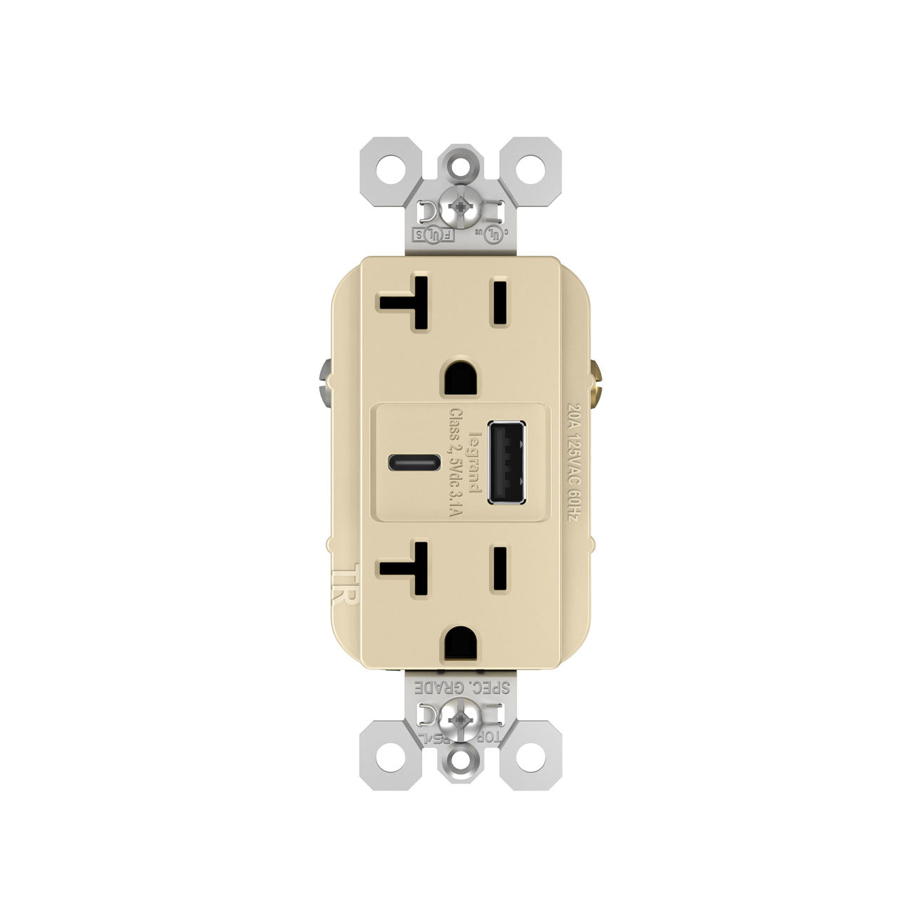 Receptacle: USB A/C, TR, 20A