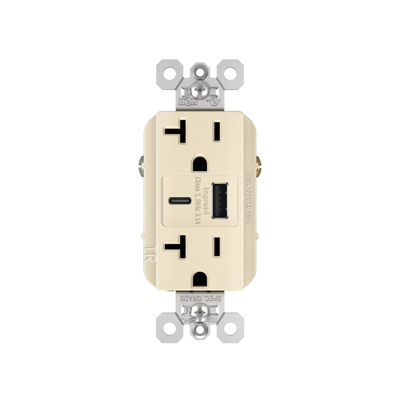 Receptacle: USB A/C, TR, 20A