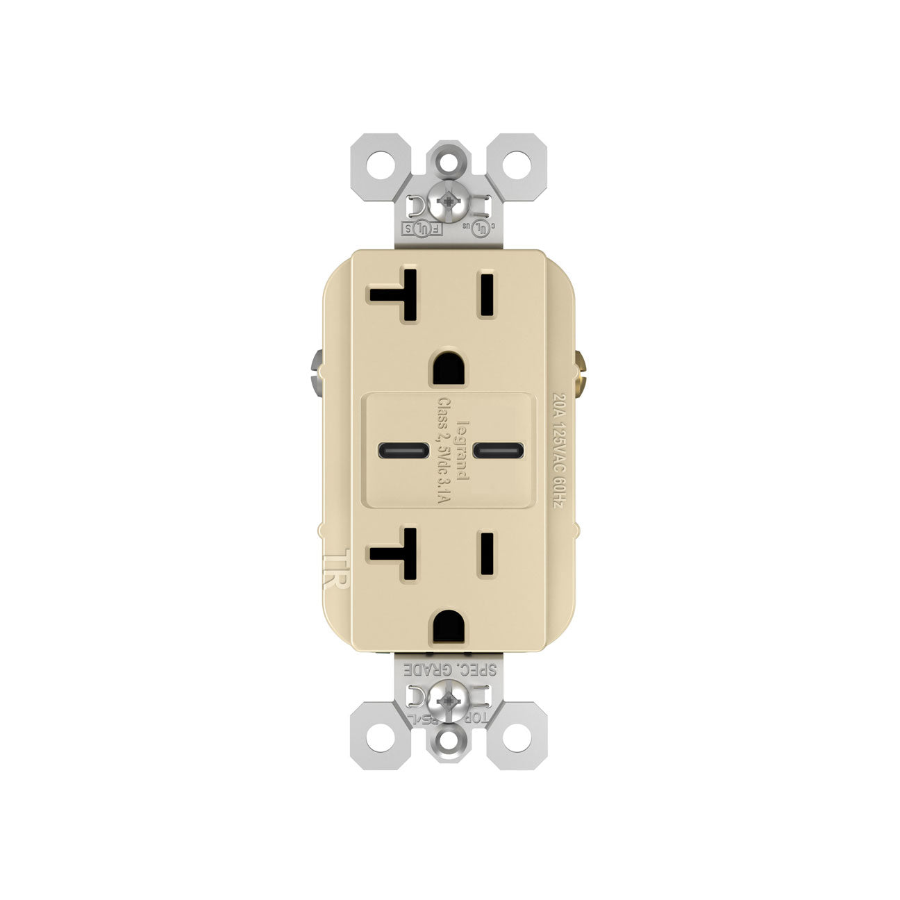 Receptacle: USB C/C, TR, 20A