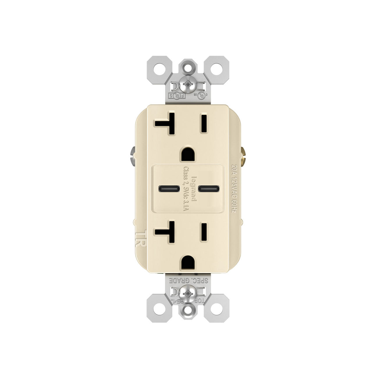 Receptacle: USB C/C, TR, 20A