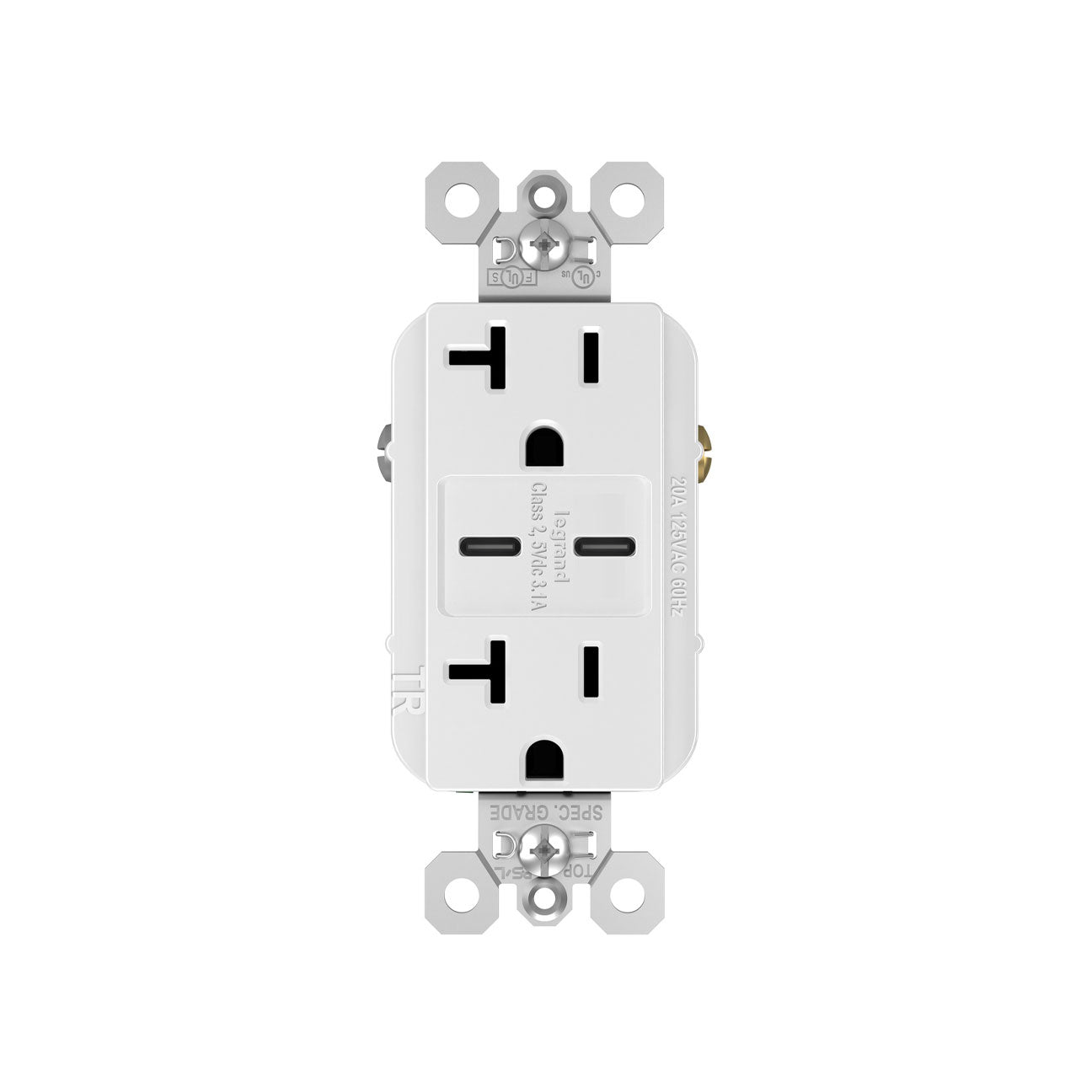 Receptacle: USB C/C, TR, 20A