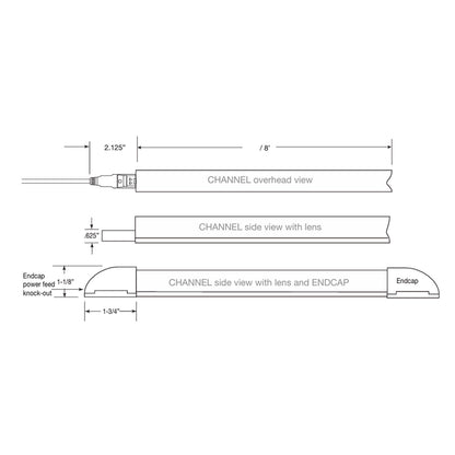 V120 8’ Aluminum Mounting Channel